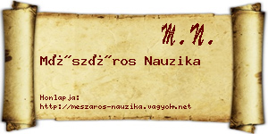 Mészáros Nauzika névjegykártya